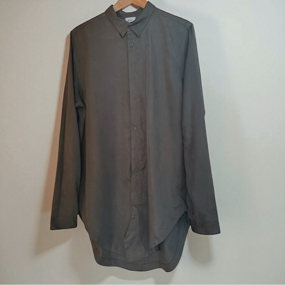 Chapter Men’s Tencel Button Up Long Sleeve Shirt Charcoal Gray